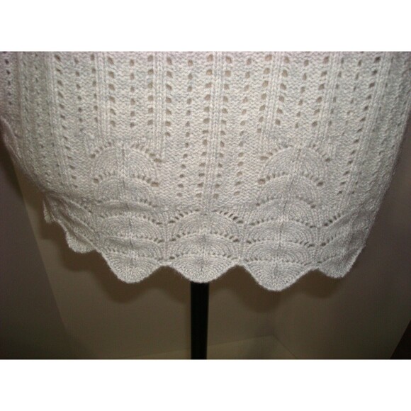 NWT New Womens 1X 2X Ryllace Plus 100% Cashmere Sweater Light Gray Scalloped Sof - Picture 5 of 8